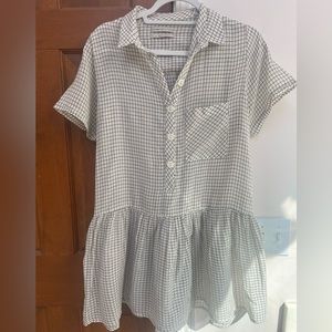 Urban outfitters cream and black light airy button front dress